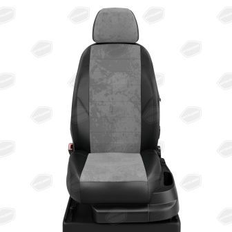 Купить Авточехлы для сидений Fiat Doblo 2 с 2010-н.в. каблук ЭК-12 серая алькантара