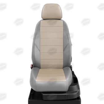 Купить Авточехлы для сидений Volkswagen Caddy с 2004-2015. фургон ЭК-18 экокожа кремовая с перфорацией