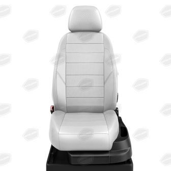 Купить Авточехлы для сидений Fiat Doblo 2 с 2010-н.в. каблук ЭК-24 экокожа белая с перфорацией