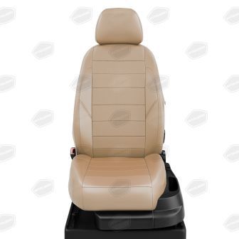 Купить Авточехлы для сидений Fiat Doblo 2 с 2010-н.в. каблук ЭК-26 экокожа бежевая с перфорацией