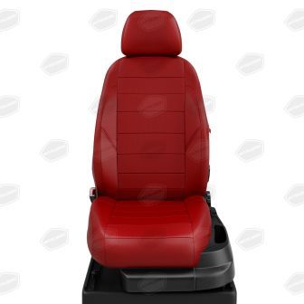 Купить Авточехлы для сидений Volkswagen T-4 с 1998-2003г. фургон ЭК-30 экокожа красная с перфорацией
