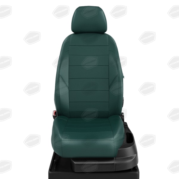 Купить Авточехлы для сидений Skoda Rapid с 2012-н.в ЭК-35 экокожа зелёная с перфорацией