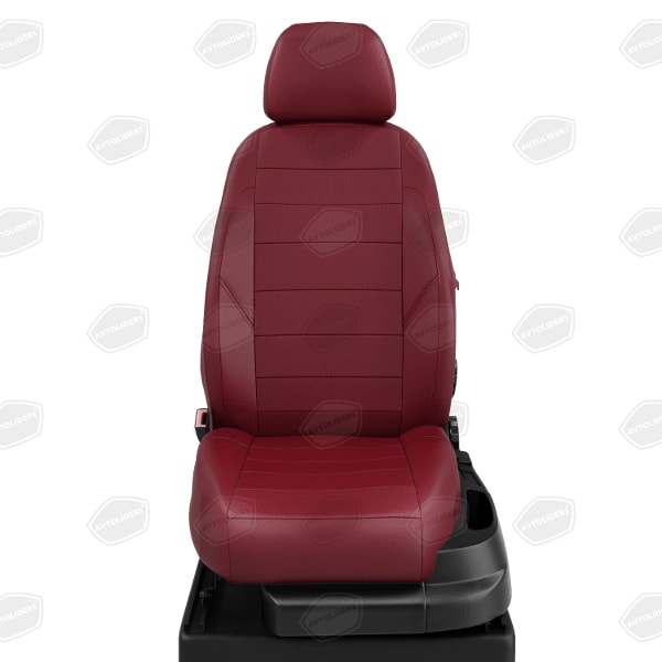 Купить Авточехлы для сидений Nissan Terrano 3 c 2016-н.в. джип ЭК-37 экокожа бордовая с перфорацией
