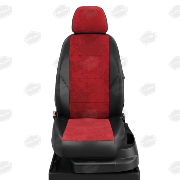 Купить Авточехлы для сидений Skoda Rapid с 2012-н.в ЭК-38 красная алькантара