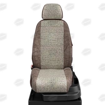 Купить Авточехлы для сидений Fiat Doblo 2 с 2010-н.в. каблук LEN-03 лён Шато-блеск