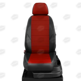 Купить Авточехлы для сидений Volkswagen T-5 с 2003-2009г. ЭК-06 экокожа красная с перфорацией