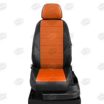 Купить Авточехлы для сидений Volkswagen T-5 с 2003-2009г. ЭК-09 экокожа оранжевая с перфорацией