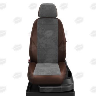 Купить Авточехлы для сидений Fiat Albea 2 с 2008-н.в. седан 2 выпуск ЭК-16 тёмно-серая алькантара