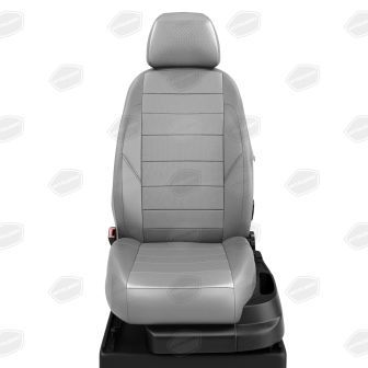 Купить Авточехлы для сидений Fiat Doblo 2 с 2010-н.в. каблук ЭК-23 экокожа серая с перфорацией