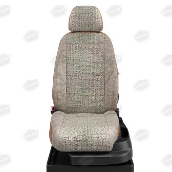 Купить Авточехлы для сидений Fiat Doblo 2 с 2010-н.в. каблук LEN-02 лён Шато-блеск